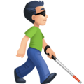 Man With White Cane Facing Right Emoji Facebook