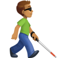 Man With White Cane Facing Right Emoji Facebook