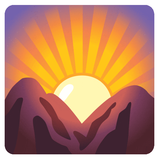 Sunrise Over Mountains Emoji Google-animated