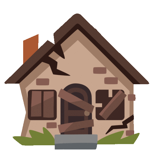 Derelict House Emoji Google-animated