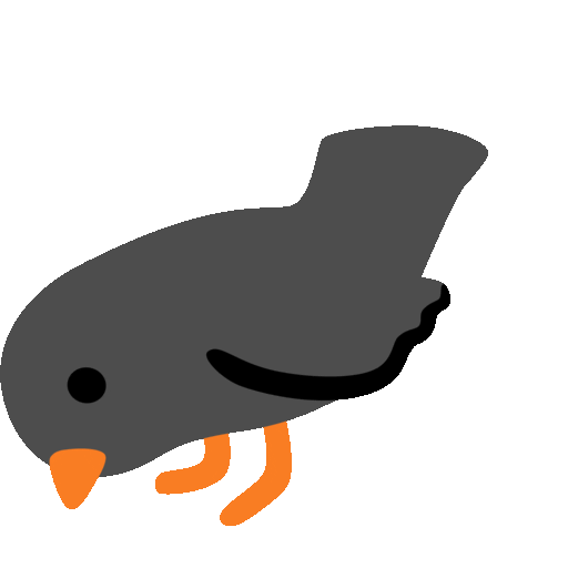 Black Bird Emoji Google-animated