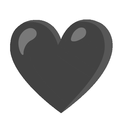 Black Heart Emoji Google-animated