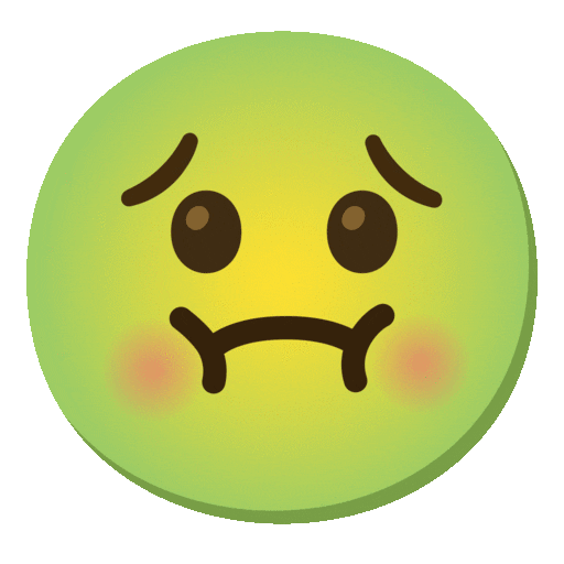 Nauseated Face Emoji Google-animated