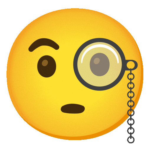 Face With Monocle Emoji Google-animated