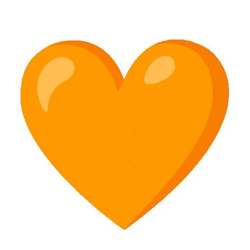 Orange Heart Emoji Google-animated