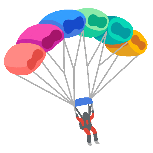 Parachute Emoji Google-animated