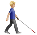 Man With White Cane Facing Right Emoji Huawei