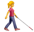 Woman With White Cane Facing Right Emoji Huawei