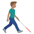 Man With White Cane Facing Right Emoji Joypixels