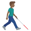 Man With White Cane Facing Right Emoji Joypixels