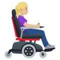 Woman In Motorized Wheelchair Facing Right Emoji Joypixels