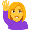 Woman Raising Hand Emoji Joypixels