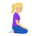 Woman Kneeling Facing Right Emoji Joypixels