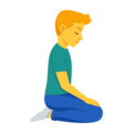 Man Kneeling Facing Right Emoji Joypixels
