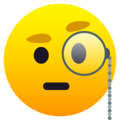 Face With Monocle Emoji Joypixels