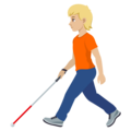 Person With White Cane Emoji Joypixels
