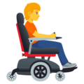 Person In Motorized Wheelchair Facing Right Emoji Joypixels