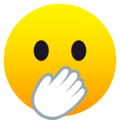 Face With Open Eyes And Hand Over Mouth Emoji Joypixels