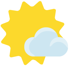 Sun Behind Small Cloud Emoji Skype