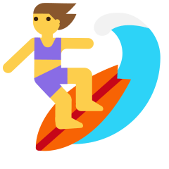 Woman Surfing Emoji Skype