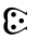 Notched Left Semicircle With Three Dots
